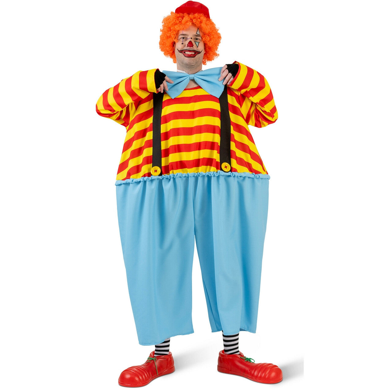 Op deze afbeelding zie je een Kostuums, van het merk Funny Fashion. Tweedle Dee Tweedle Dum Clown Man Kostuum