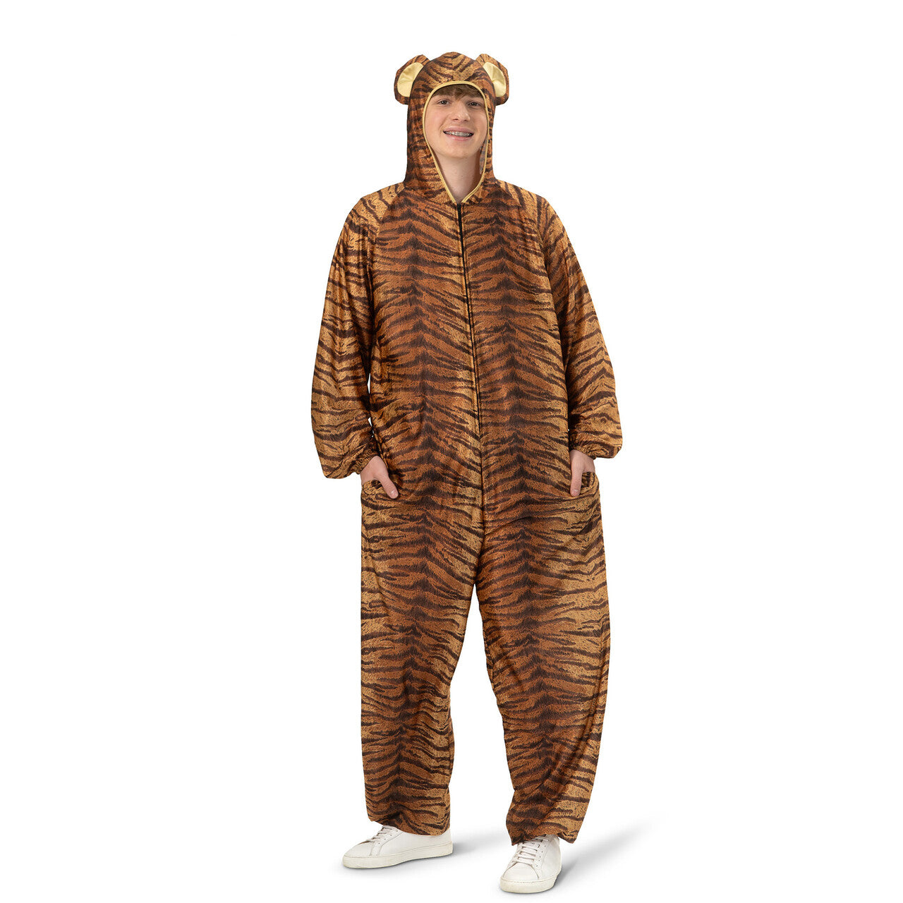 Op deze afbeelding zie je een Kostuums, van het merk Funny Fashion. Tijger Streken Onesie Kostuum