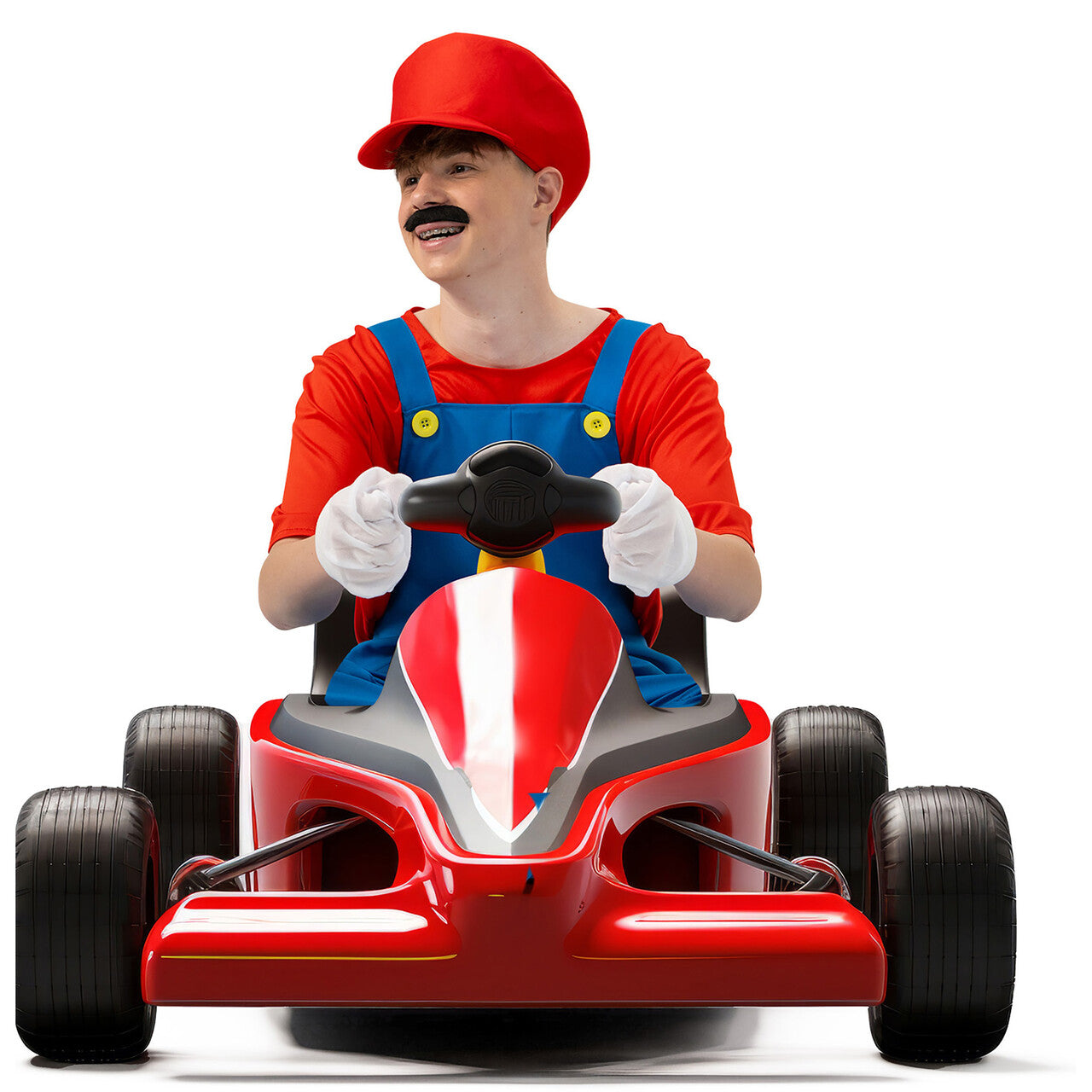 Op deze afbeelding zie je een Kostuums, van het merk Funny Fashion. Supersnelle Mario Karter Man Kostuum