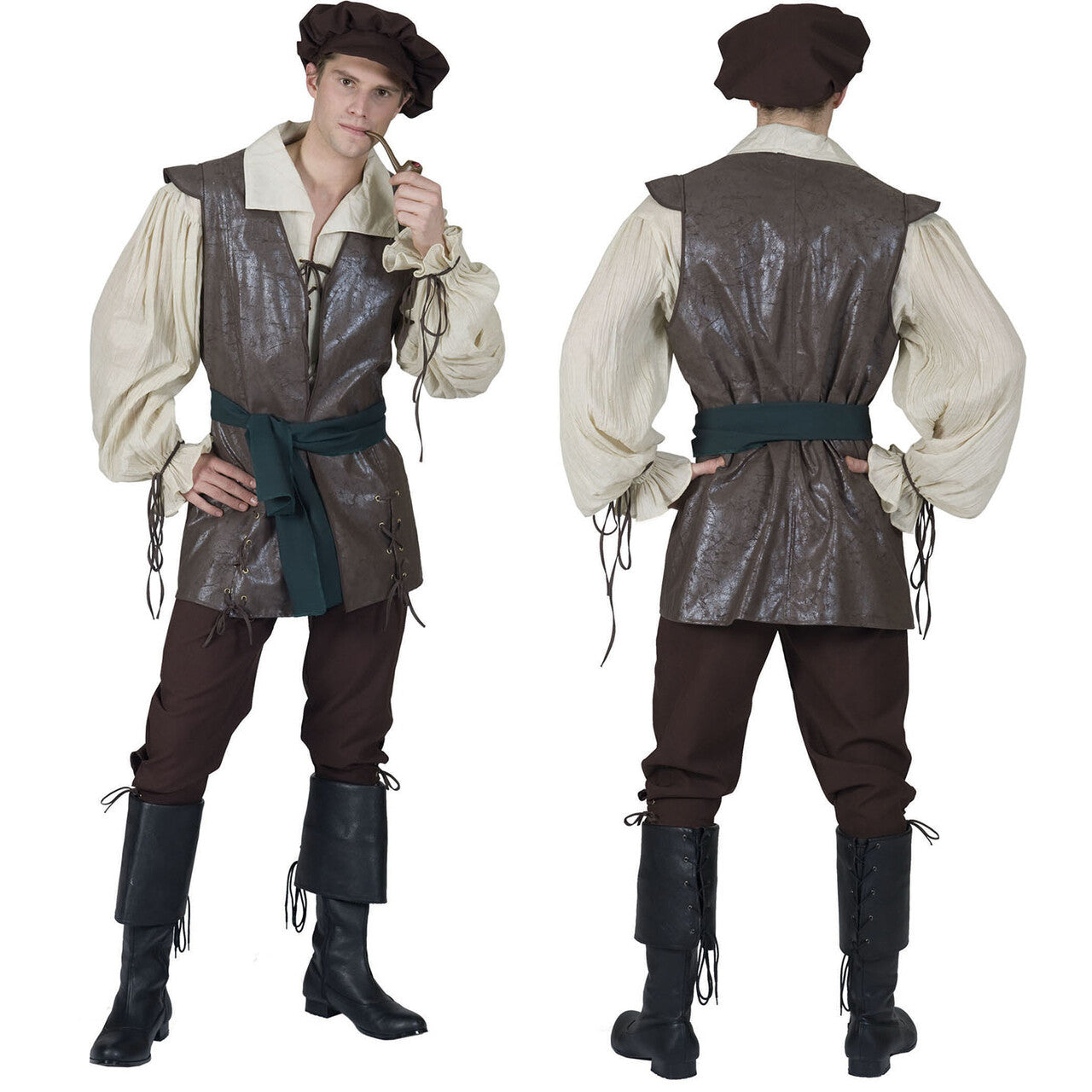 Op deze afbeelding zie je een Kostuums, van het merk Funny Fashion. Middeleeuwse Boer Kostuum Man