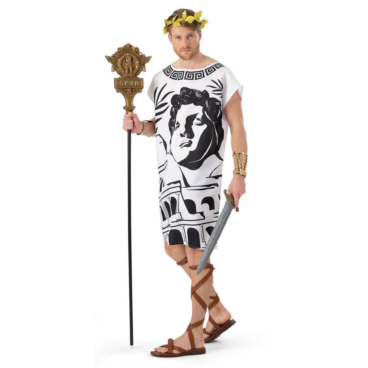 Op deze afbeelding zie je een Kostuums, van het merk Funny Fashion. Caesar De Eerste Romeinse Keizer Man Kostuum