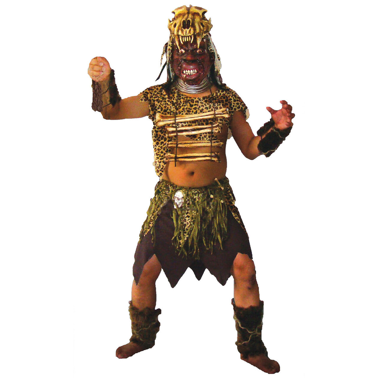 Op deze afbeelding zie je een Kostuums, van het merk Funny Fashion. Afrikaanse Horror Zulu Man Kostuum