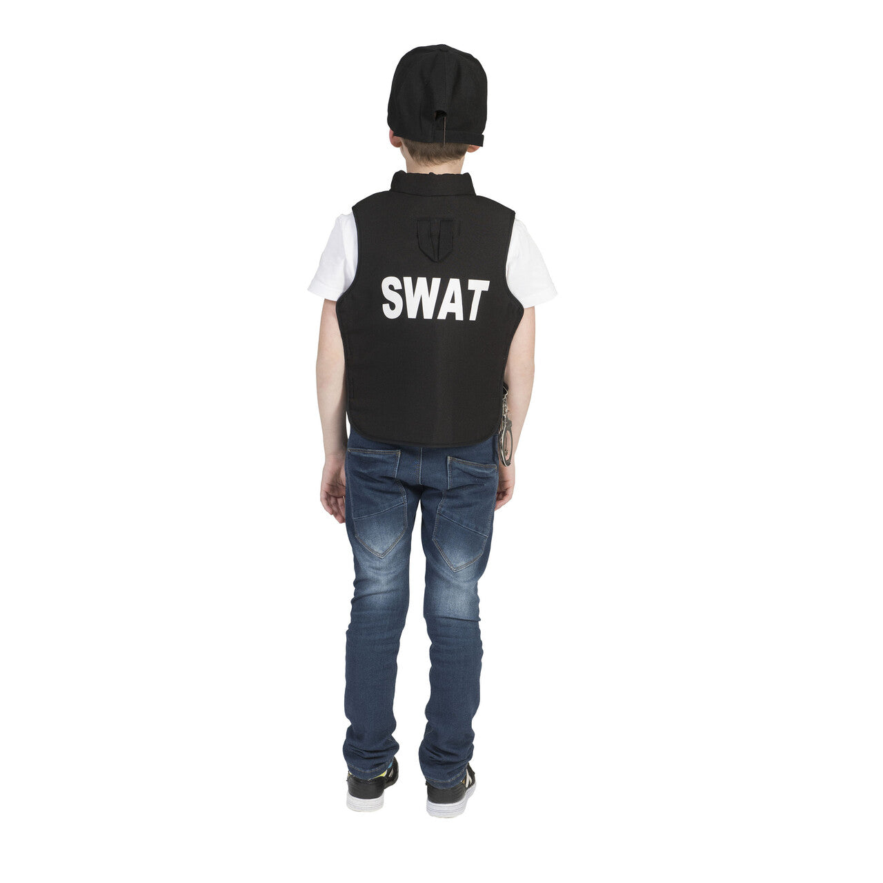 Op deze afbeelding zie je een Kostuums, van het merk Funny Fashion. Swat Vest Harold Jongen