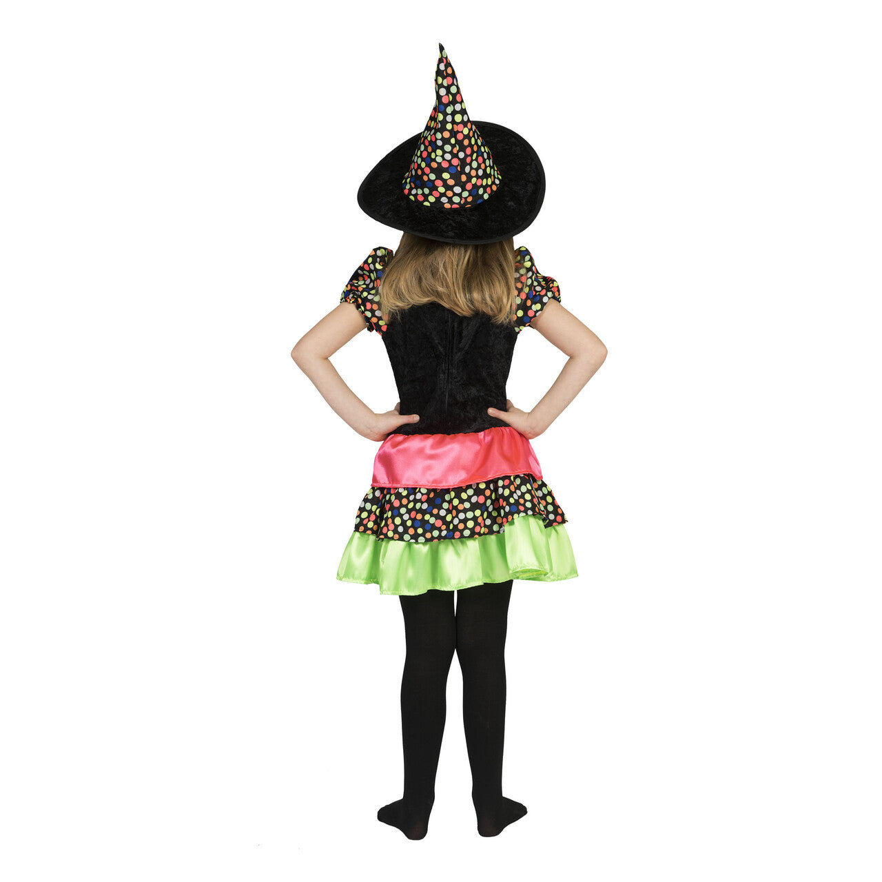 Op deze afbeelding zie je een Kostuums, van het merk Funny Fashion. Multicolor Heks Abastia Meisje Kostuum