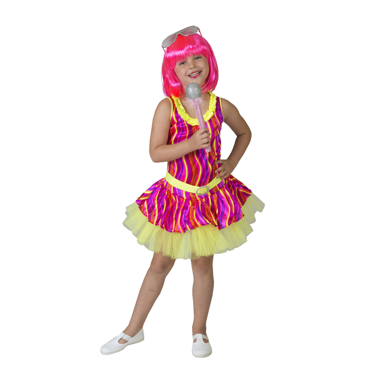 Op deze afbeelding zie je een Kostuums, van het merk Funny Fashion. Rock Diva Jurk Meisje