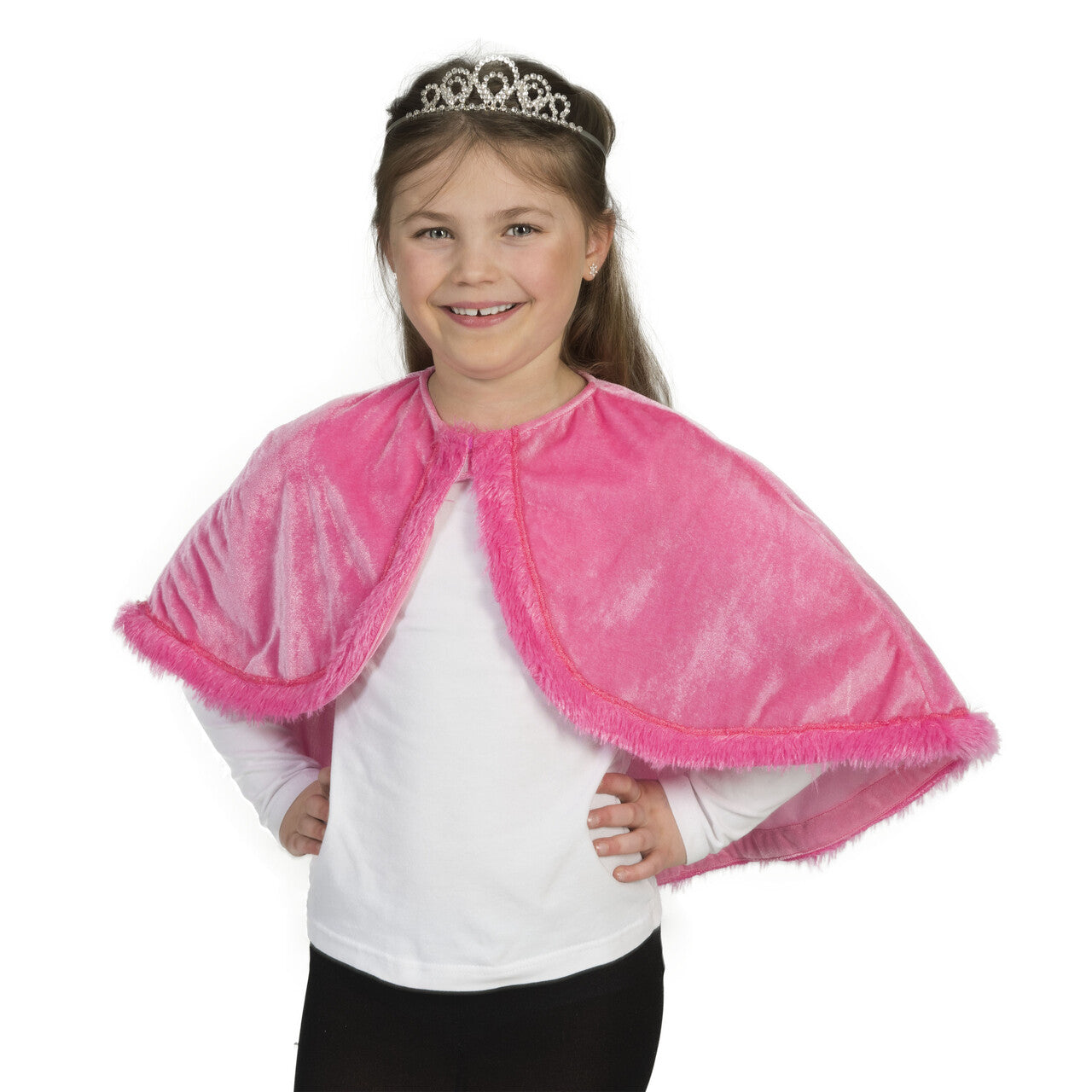Op deze afbeelding zie je een Kostuums, van het merk Funny Fashion. Roze Prinsessen Cape Meisje