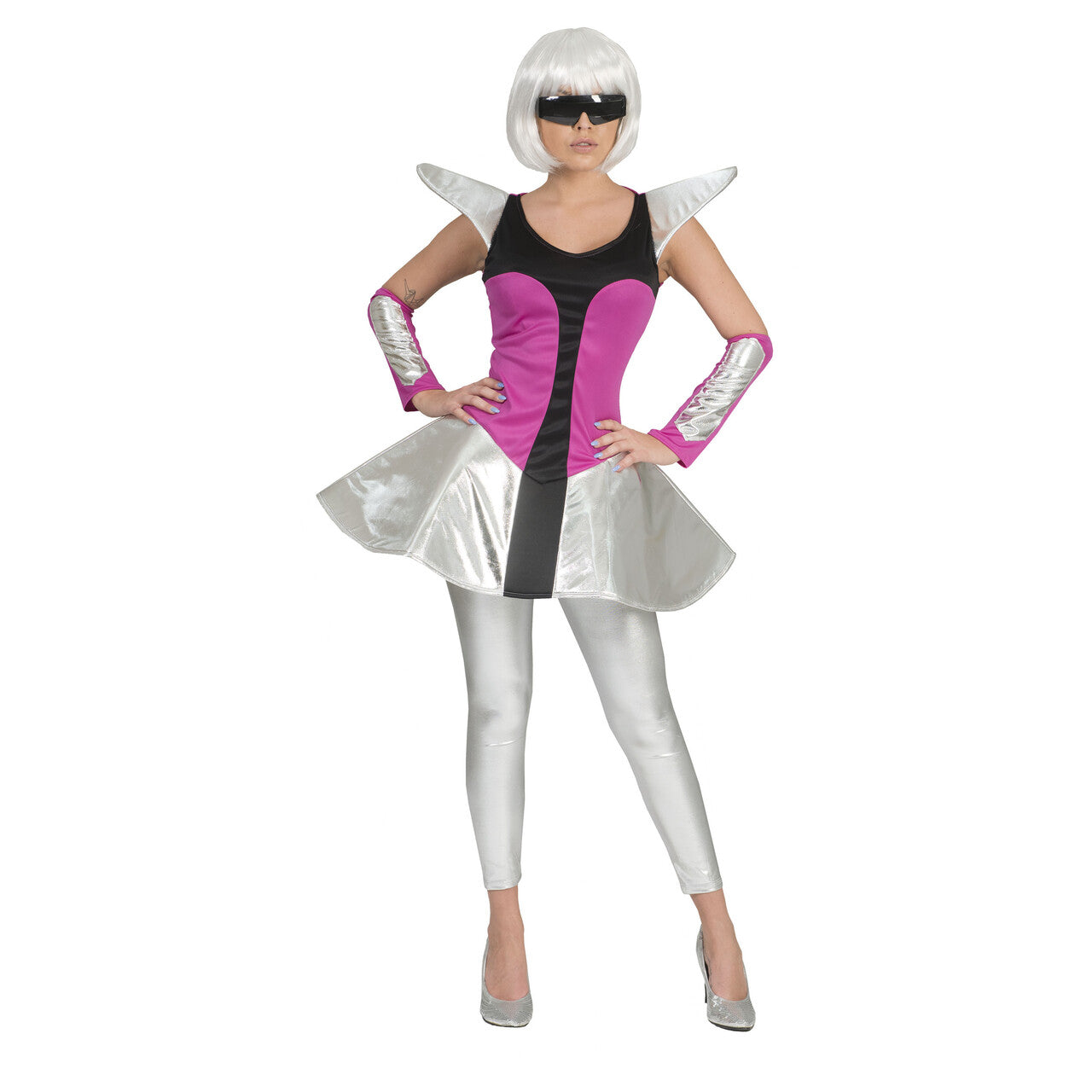 Op deze afbeelding zie je een Kostuums, van het merk Funny Fashion. Space Dame Futuresque Vrouw Kostuum