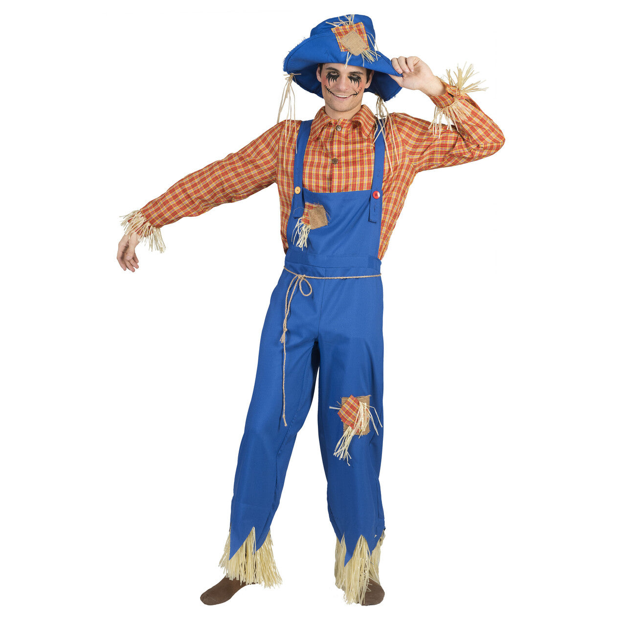 Op deze afbeelding zie je een Kostuums, van het merk Funny Fashion. Vogelverschrikker Crowman Kostuum