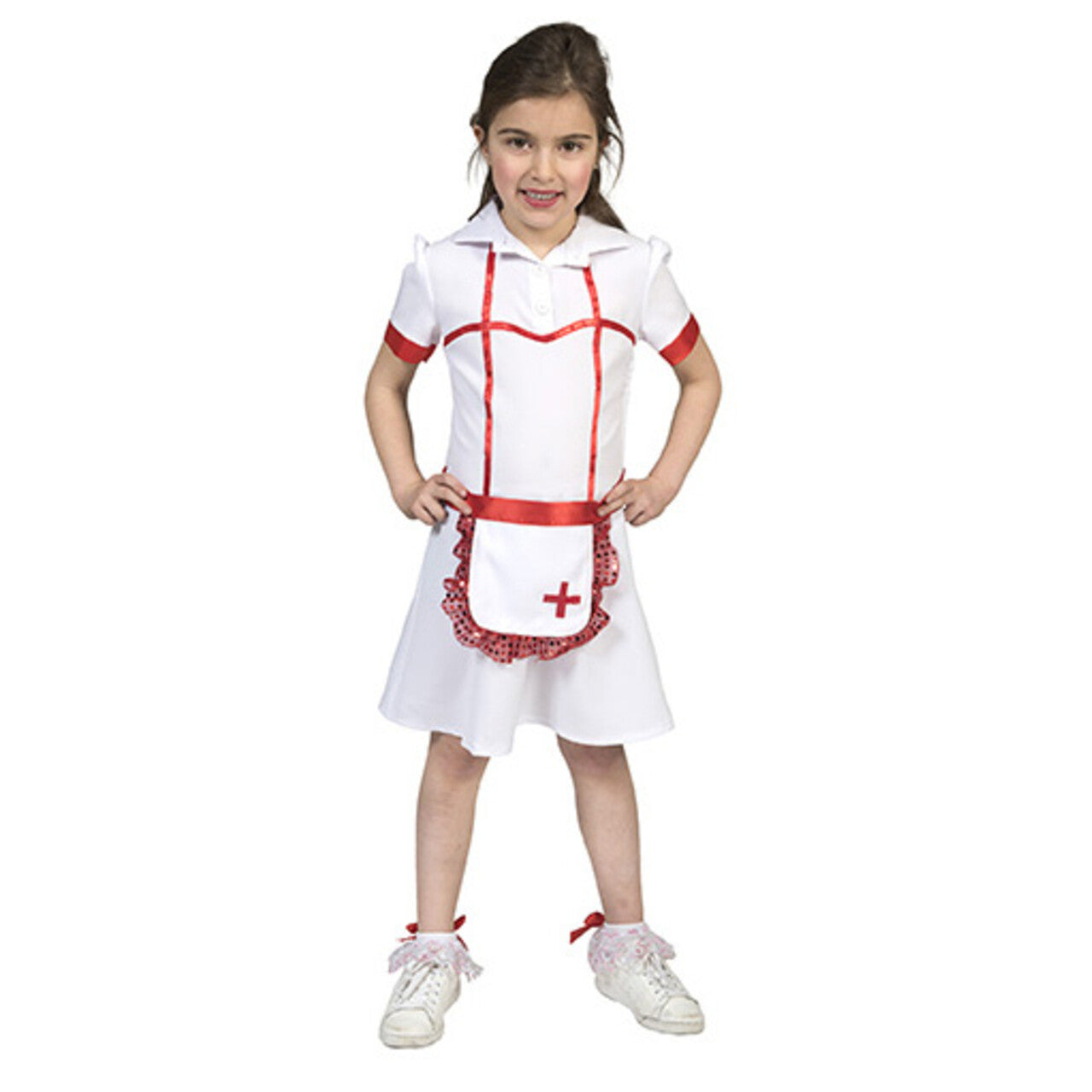 Op deze afbeelding zie je een Kostuums, van het merk Funny Fashion. Ziekenhuis Zuster Sara Meisje Kostuum