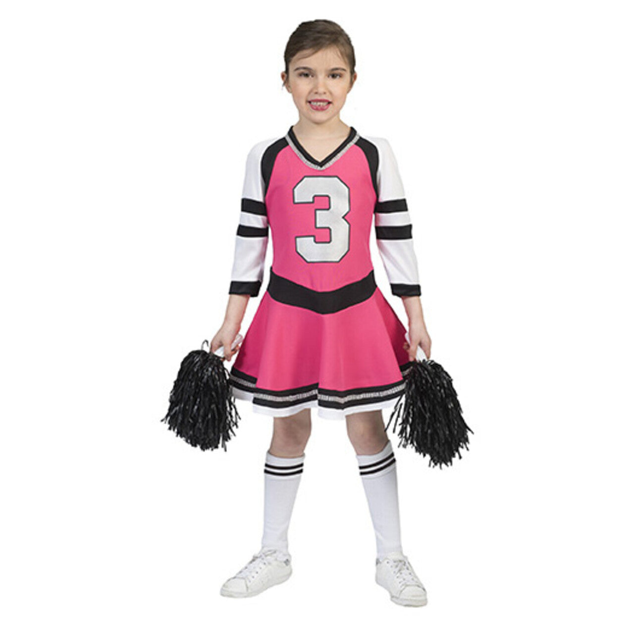 Op deze afbeelding zie je een Kostuums, van het merk Funny Fashion. Blije Becky Cheerleader Meisje Kostuum