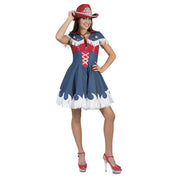 Op deze afbeelding zie je een Kostuums, van het merk Funny Fashion. Lenige Lia Line Dance Cowgirl Vrouw Kostuum