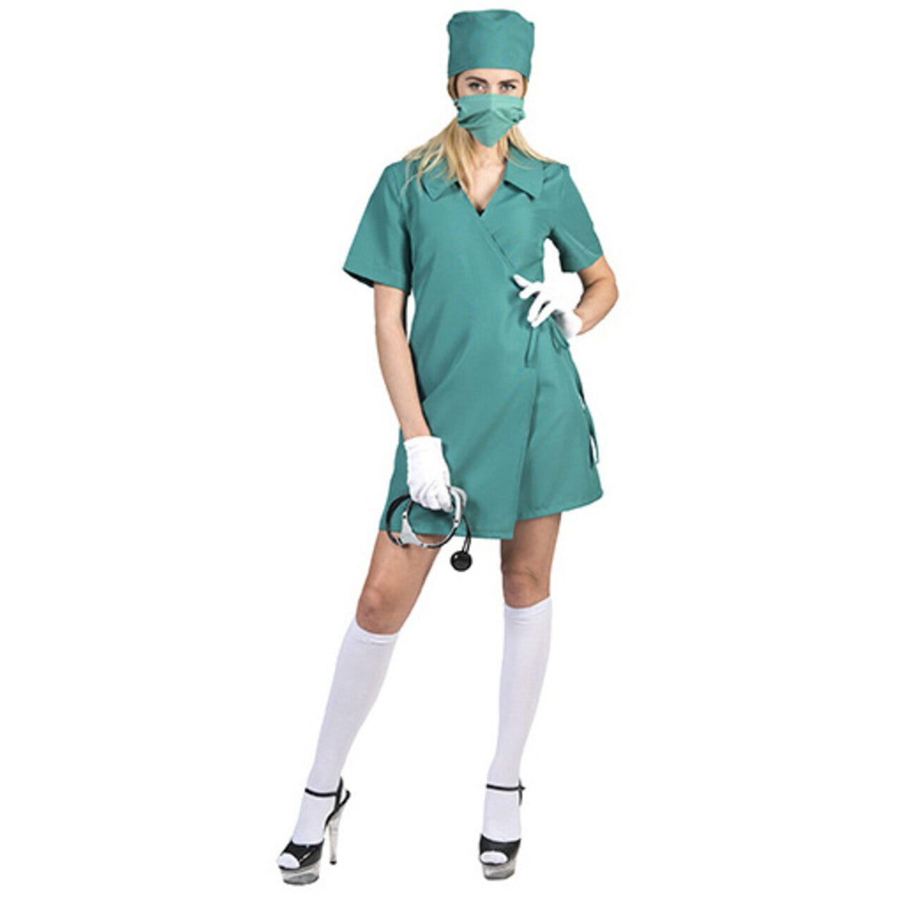 Op deze afbeelding zie je een Kostuums, van het merk Funny Fashion. Bedwelmende Operatiekamer Chirurg Vrouw Kostuum