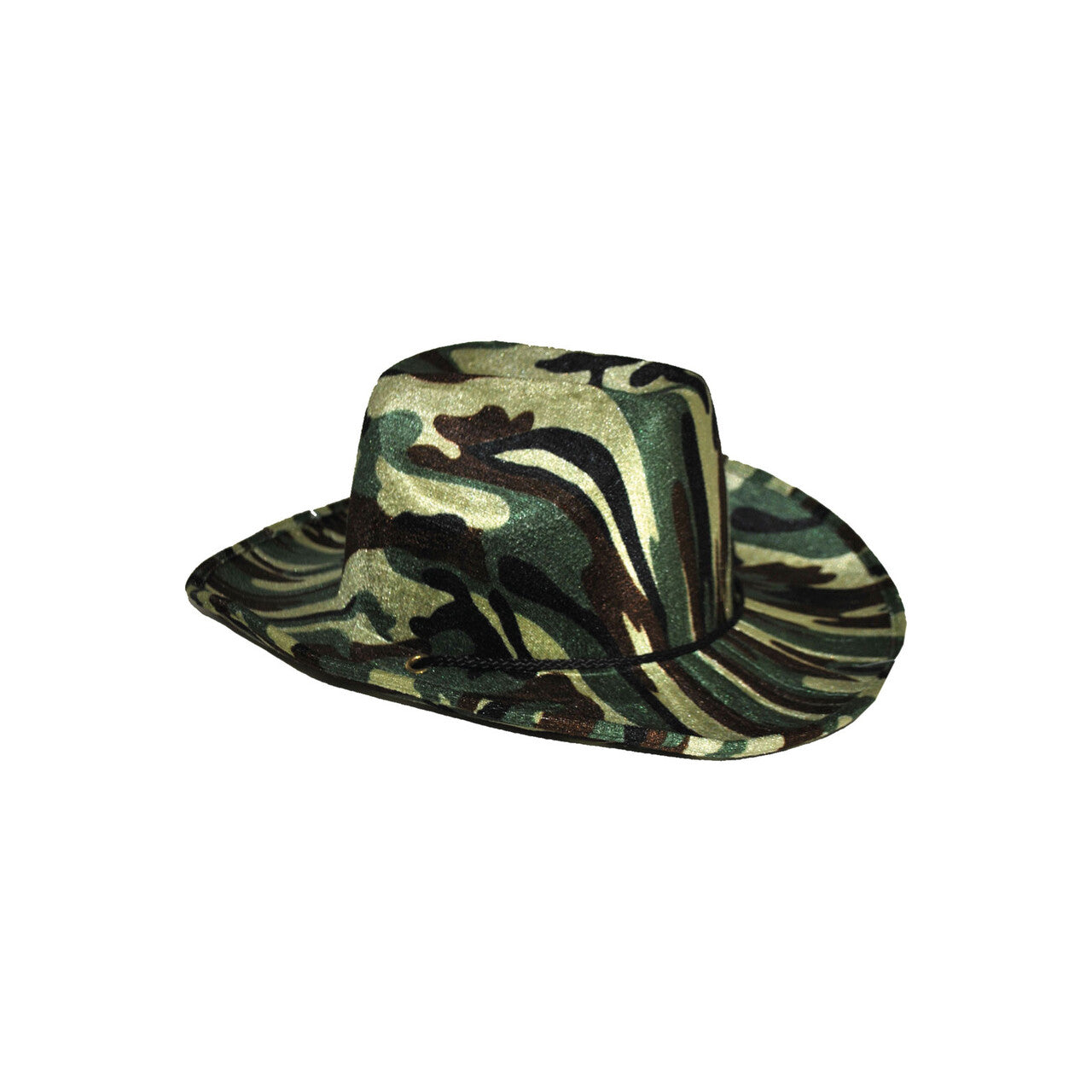 Op deze afbeelding zie je een Accessoires, van het merk Funny Fashion. Cowboy Leger Hoed Camouflage