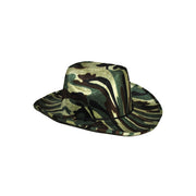 Op deze afbeelding zie je een Accessoires, van het merk Funny Fashion. Cowboy Leger Hoed Camouflage