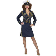 Op deze afbeelding zie je een Kostuums, van het merk Funny Fashion. Cruiseboot Kapitein Carla Cocktail Vrouw Kostuum