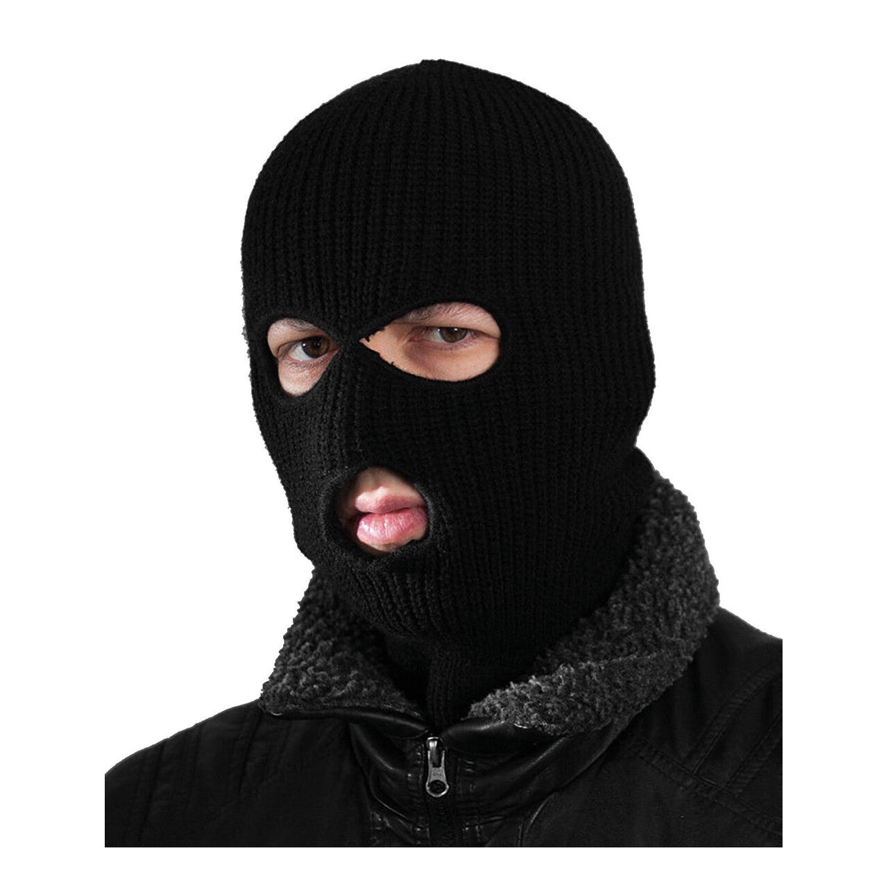 Op deze afbeelding zie je een Accessoires, van het merk Funny Fashion. Zwarte Balaclava Bivakmuts Dief