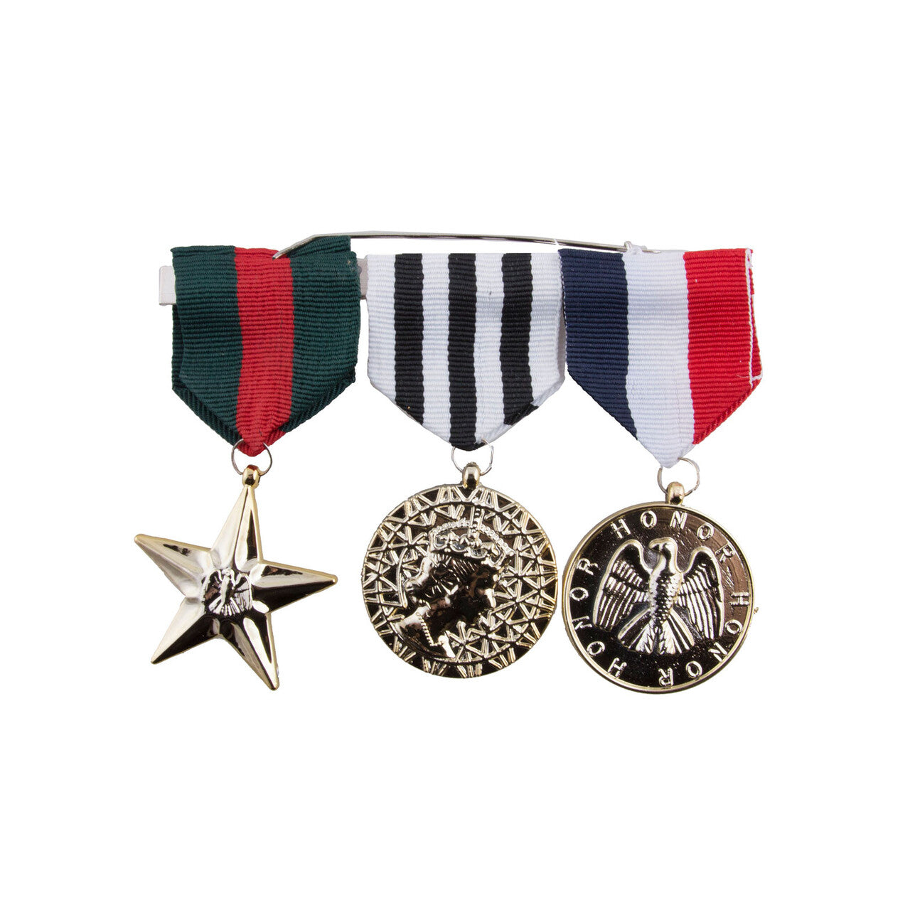 Op deze afbeelding zie je een Accessoires, van het merk Funny Fashion. 3 Militaire Medailles Oorlogsveteraan