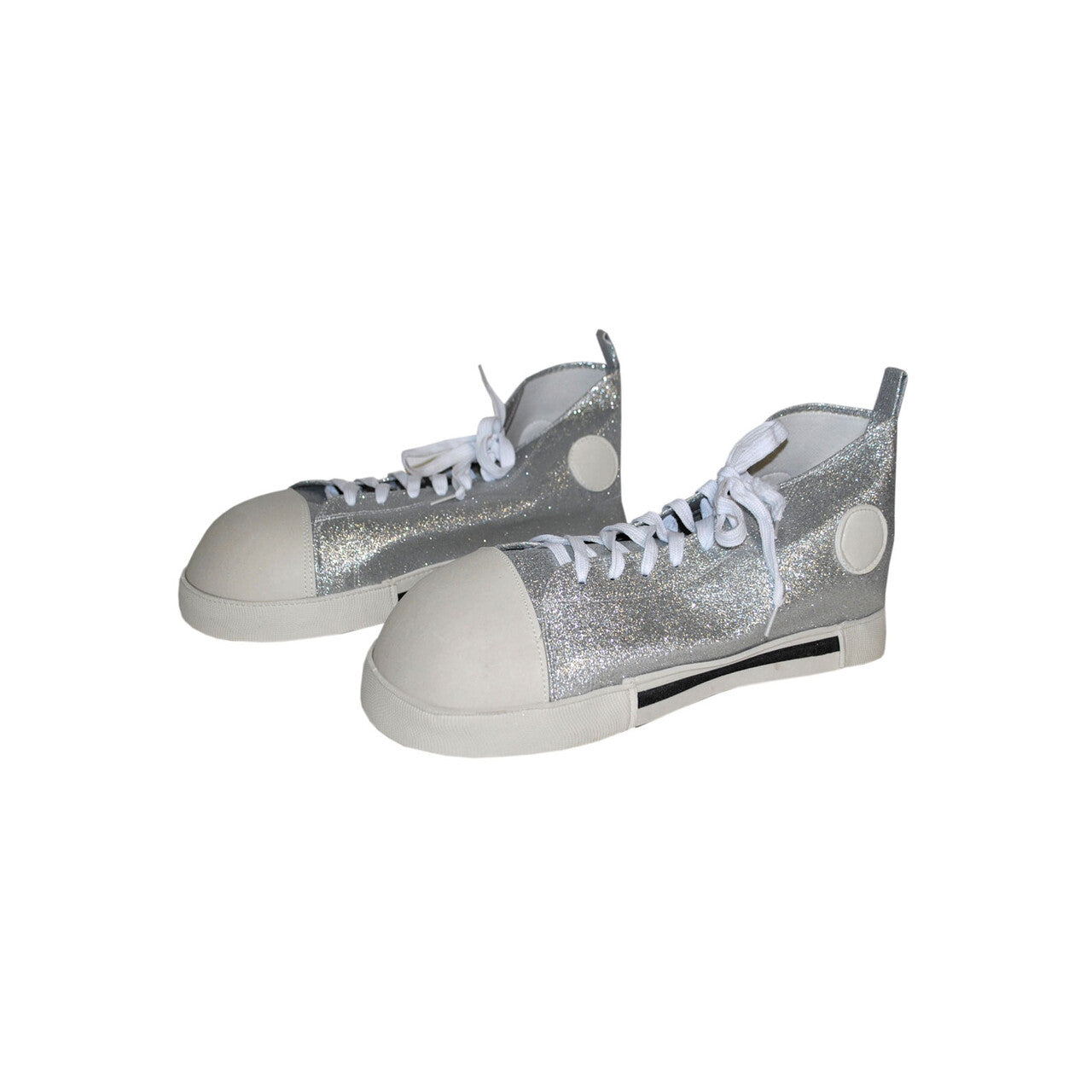Op deze afbeelding zie je een Accessoires, van het merk Funny Fashion. Gigantische Zilveren Sneakers Clown