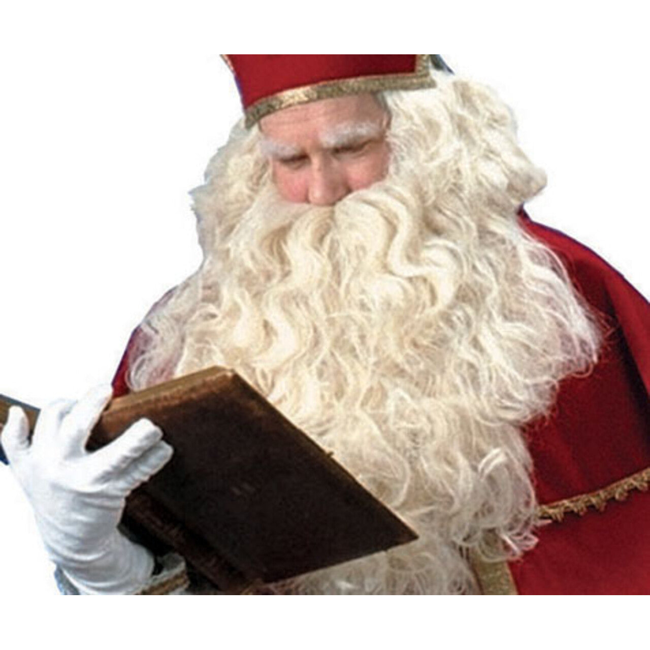 Op deze afbeelding zie je een Accessoires, van het merk Funny Fashion. Luxe Witte Pruik Met Grote Baard Sinterklaas En Kerstman