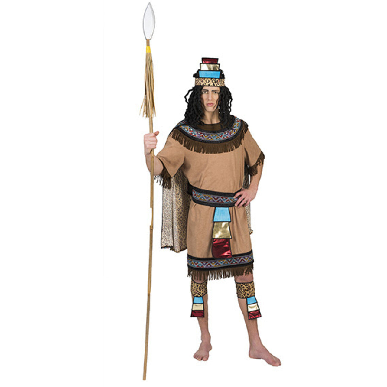 Op deze afbeelding zie je een Kostuums, van het merk Funny Fashion. Azteekse Strijder Chocolatl Man Kostuum