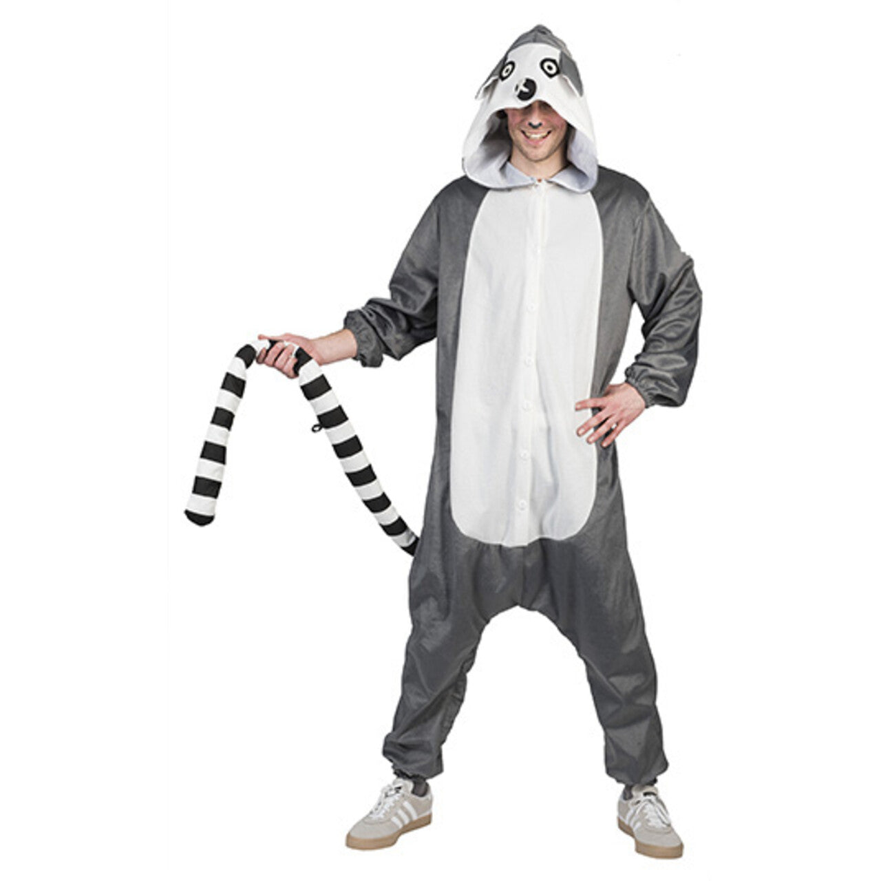 Op deze afbeelding zie je een Kostuums, van het merk Funny Fashion. Madagaskar Maki Aap Kostuum