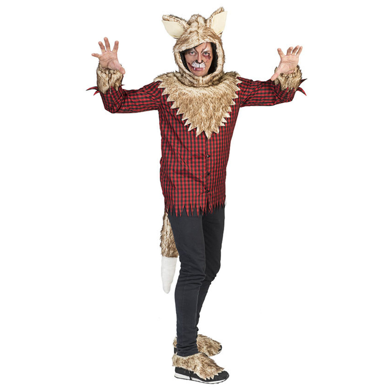 Op deze afbeelding zie je een Kostuums, van het merk Funny Fashion. Waanzinnig Hongerige Weerwolf Man Kostuum
