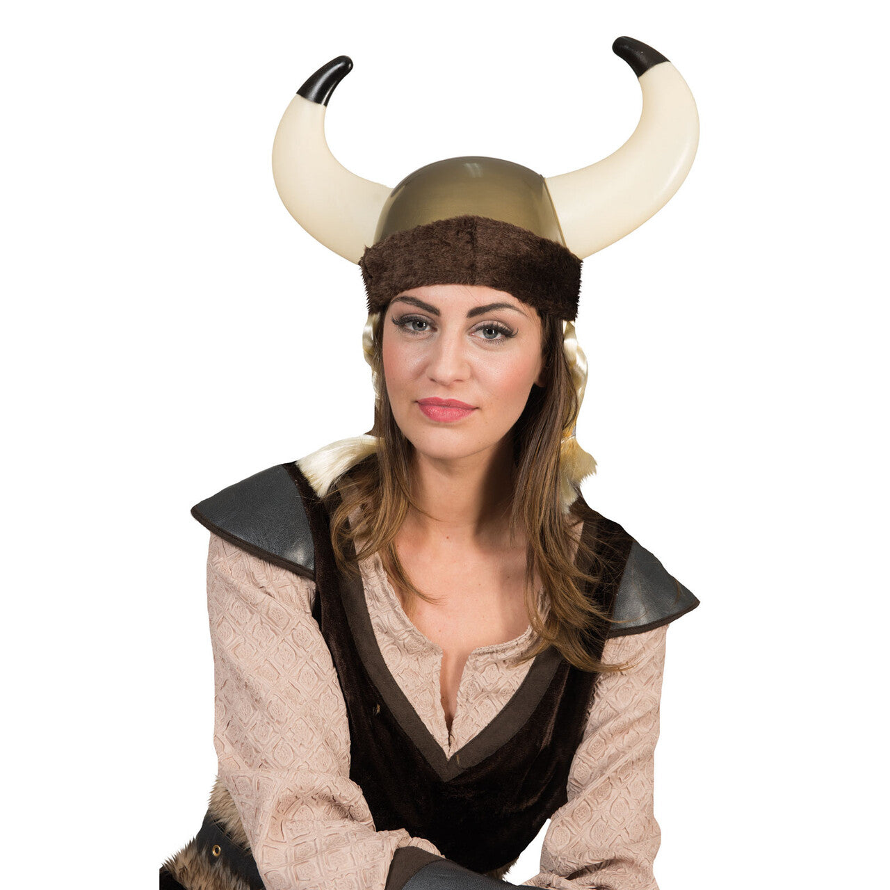 Op deze afbeelding zie je een Accessoires, van het merk Funny Fashion. Machtige Viking Helm Met Vlechten