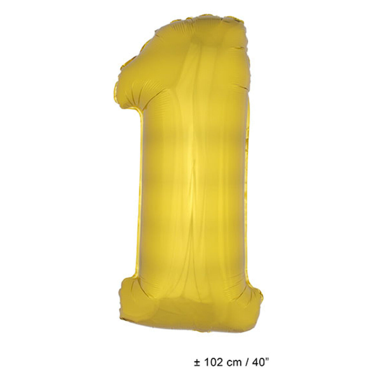 Op deze afbeelding zie je een Decoratie, van het merk Funny Fashion. Folie Cijfer Ballon Nummer 1 Goud XL 102cm (Leeg)