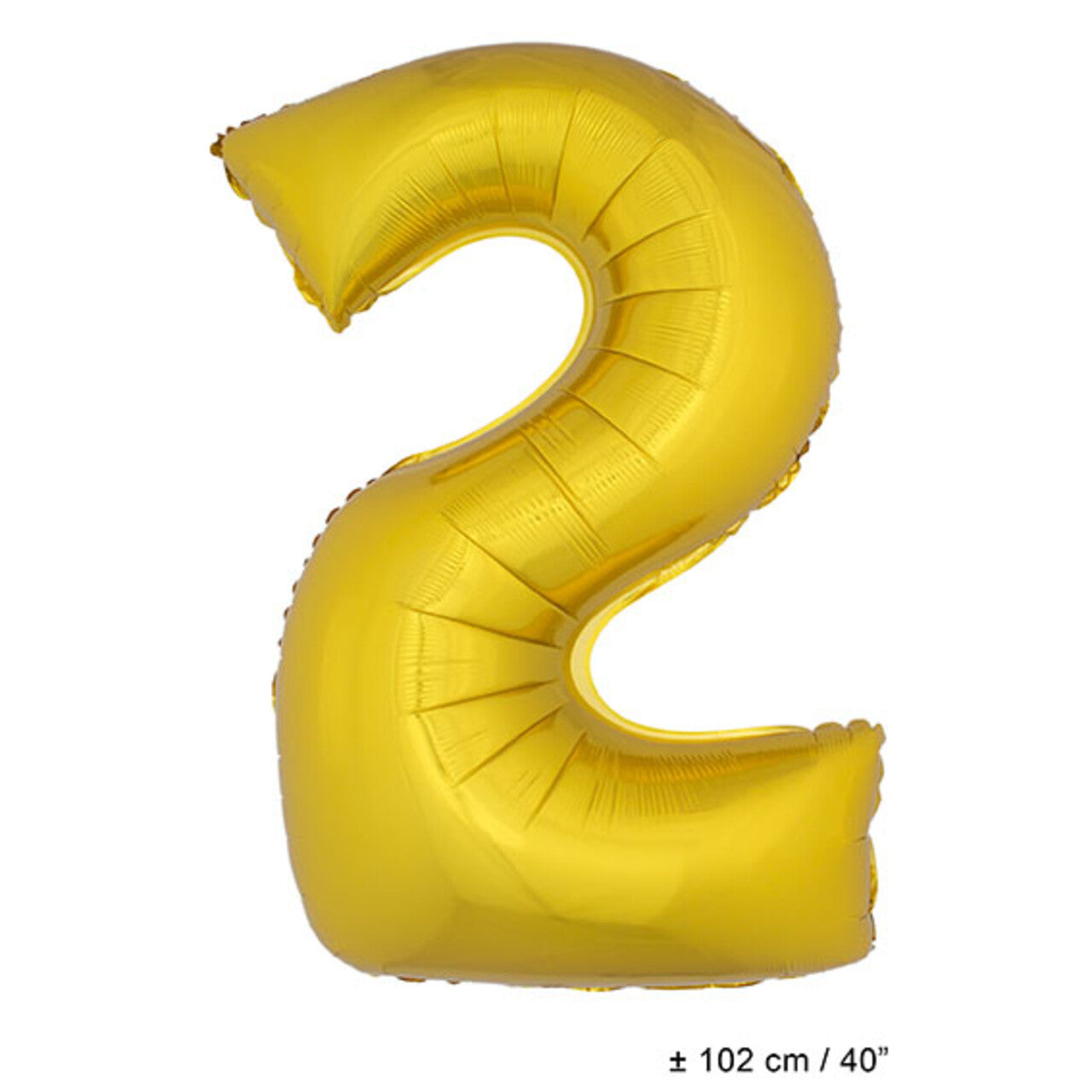 Op deze afbeelding zie je een Decoratie, van het merk Funny Fashion. Folie Cijfer Ballon Nummer 2 Goud XL 102cm (Leeg)