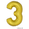 Folie Cijfer Ballon Nummer 3 Goud XL 102cm (Leeg)