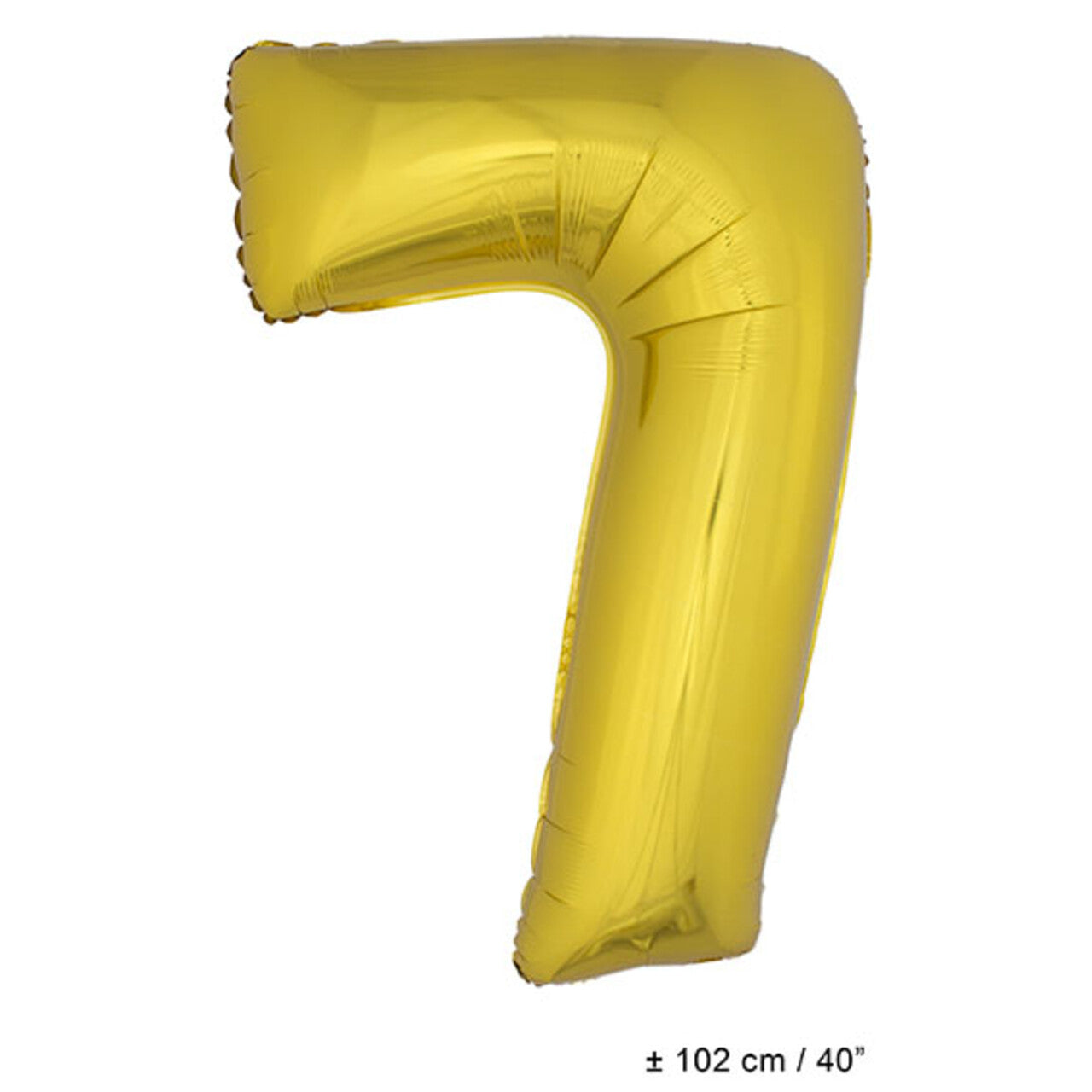 Op deze afbeelding zie je een Decoratie, van het merk Funny Fashion. Folie Cijfer Ballon Nummer 7 Goud XL 102cm (Leeg)