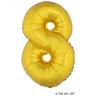 Folie Cijfer Ballon Nummer 8 Goud XL 102cm (Leeg)