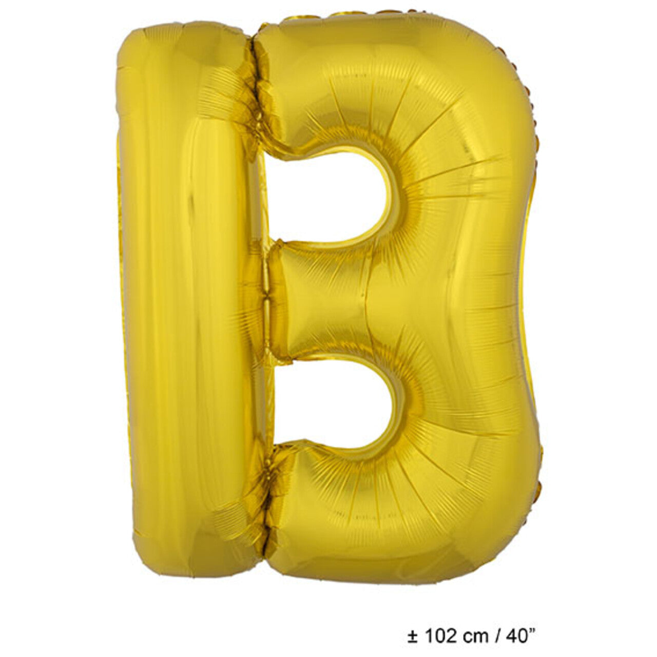 Op deze afbeelding zie je een Decoratie, van het merk Funny Fashion. Folie Ballon Letter B Goud XL 102cm (Leeg)