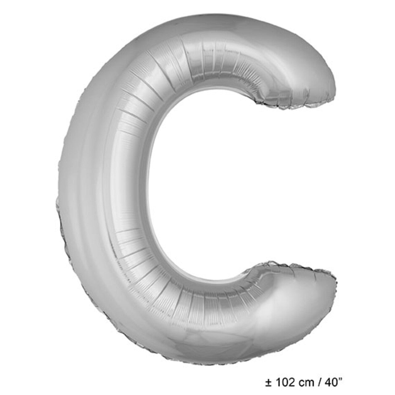 Op deze afbeelding zie je een Decoratie, van het merk Funny Fashion. Folie Ballon Letter C Zilver XL 102cm (Leeg)