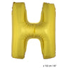 Folie Ballon Letter H Goud XL 102cm (Leeg)