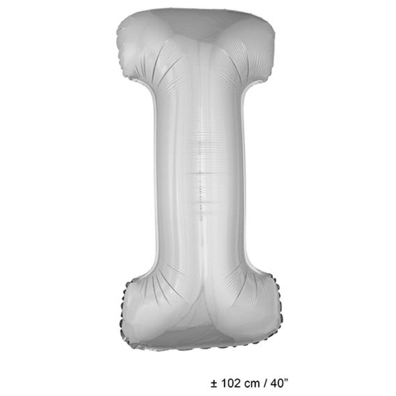 Op deze afbeelding zie je een Decoratie, van het merk Funny Fashion. Folie Ballon Letter I Zilver XL 102cm (Leeg)