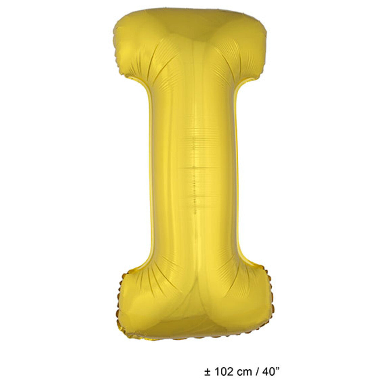 Op deze afbeelding zie je een Decoratie, van het merk Funny Fashion. Folie Ballon Letter I Goud XL 102cm (Leeg)