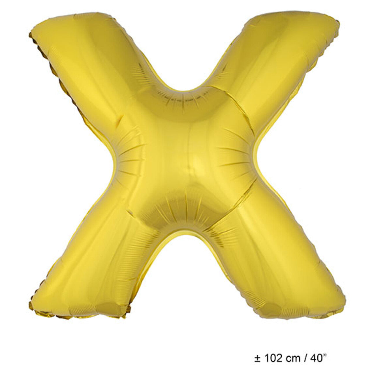 Op deze afbeelding zie je een Decoratie, van het merk Funny Fashion. Folie Ballon Letter X Goud XL 102cm (Leeg)