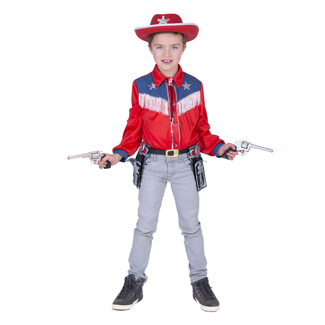 Op deze afbeelding zie je een Kostuums, van het merk Funny Fashion. Cowboy Shirt Twee Sterren Kind
