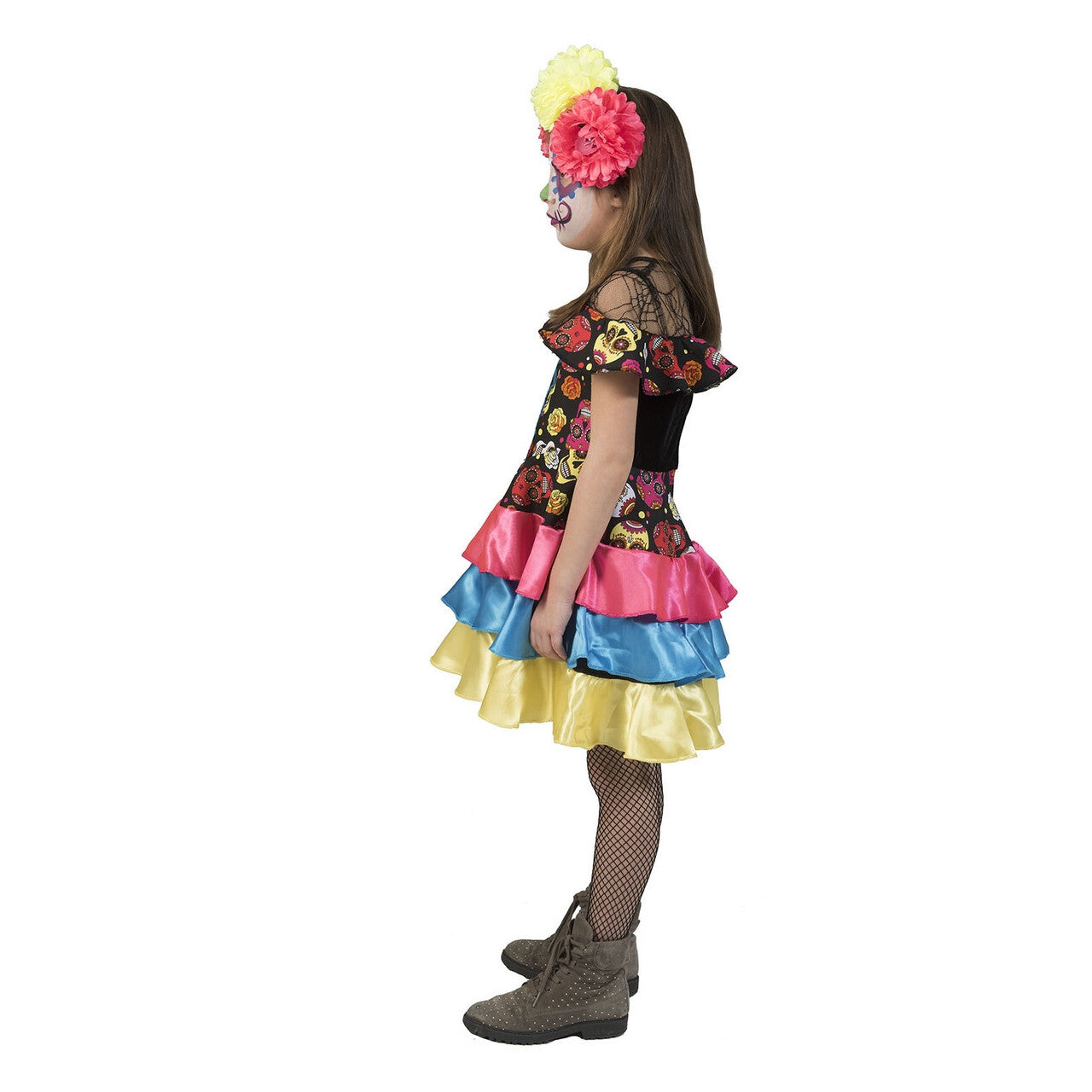 Op deze afbeelding zie je een Kostuums, van het merk Funny Fashion. Mexicaanse Meid Muerta Maria Meisje Kostuum
