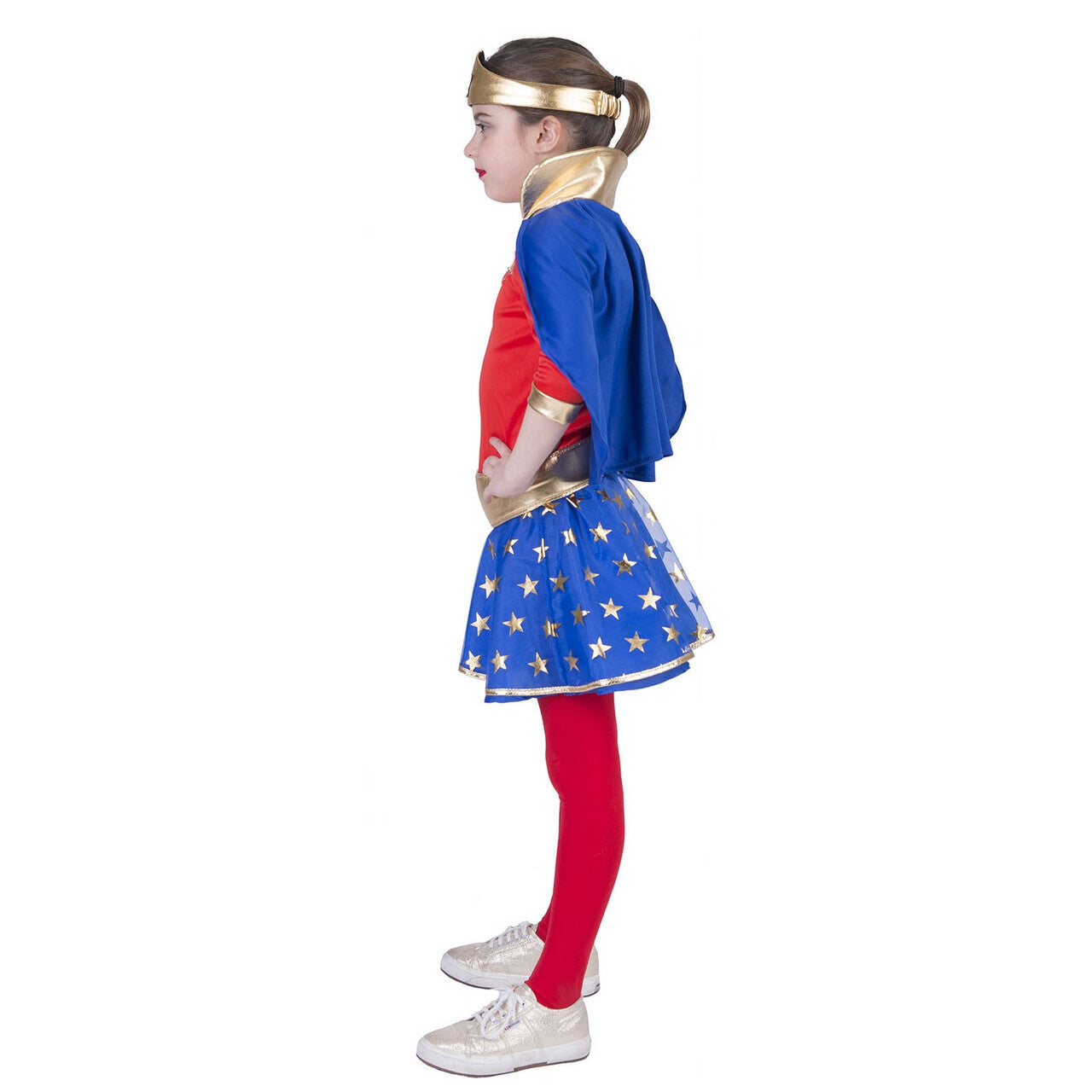 Op deze afbeelding zie je een Kostuums, van het merk Funny Fashion. Sterker Dan Superman Wondergirl Meisje Kostuum