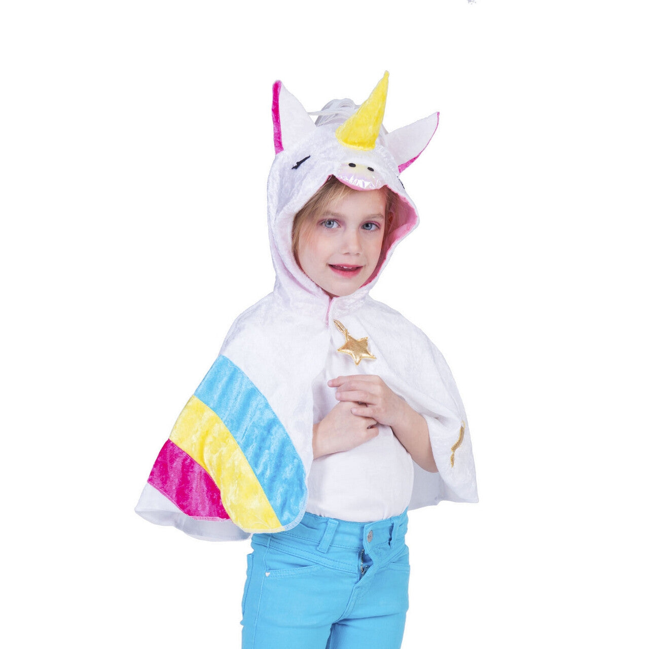 Op deze afbeelding zie je een Kostuums, van het merk Funny Fashion. Cape Regenboog Eenhoorn Magisch Sprookje Meisje