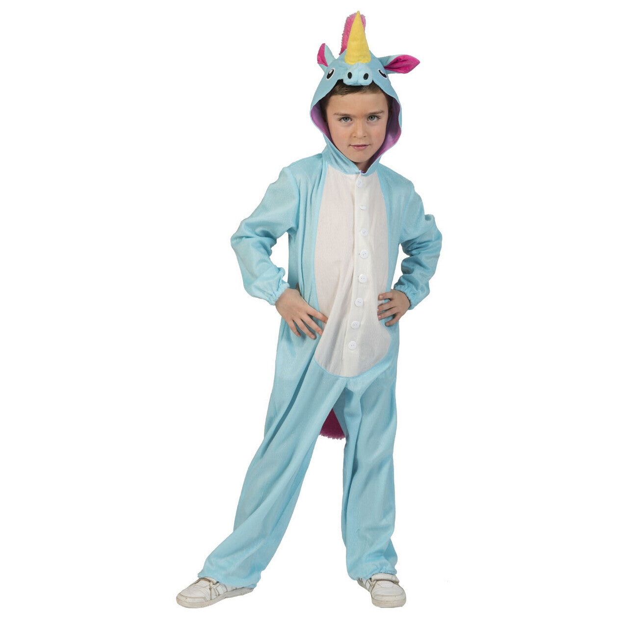 Op deze afbeelding zie je een Kostuums, van het merk Funny Fashion. Zeldzame Blauwe Eenhoorn Kind Kostuum