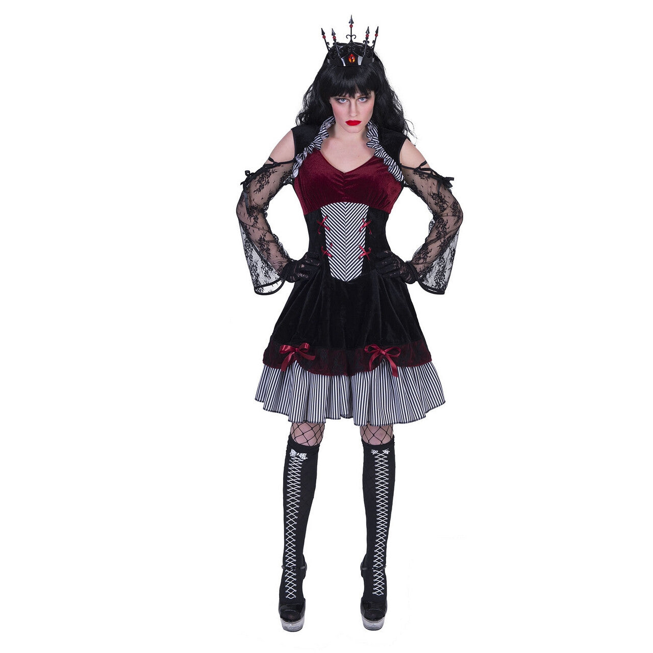 Op deze afbeelding zie je een Kostuums, van het merk Funny Fashion. Boze Gotische Schoonheid Freya Vrouw Kostuum