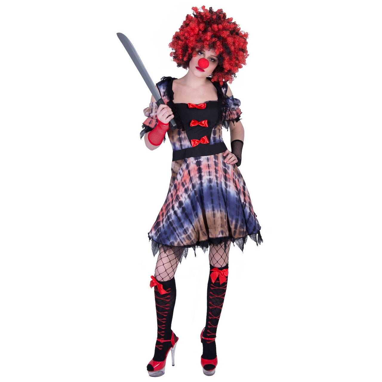 Op deze afbeelding zie je een Kostuums, van het merk Funny Fashion. Akelig Ongezellig Halloween Clown Vrouw Kostuum