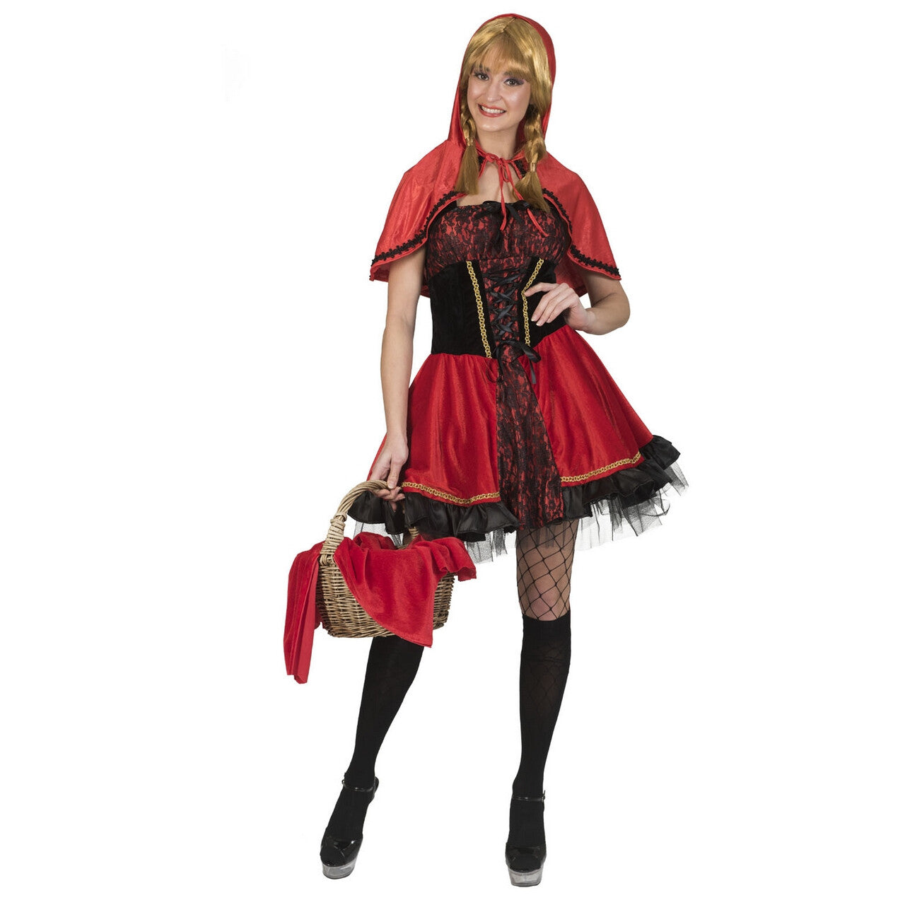 Op deze afbeelding zie je een Kostuums, van het merk Funny Fashion. Onschuldig Roodkapje Op Weg Naar Grootmoeder Vrouw Kostuum