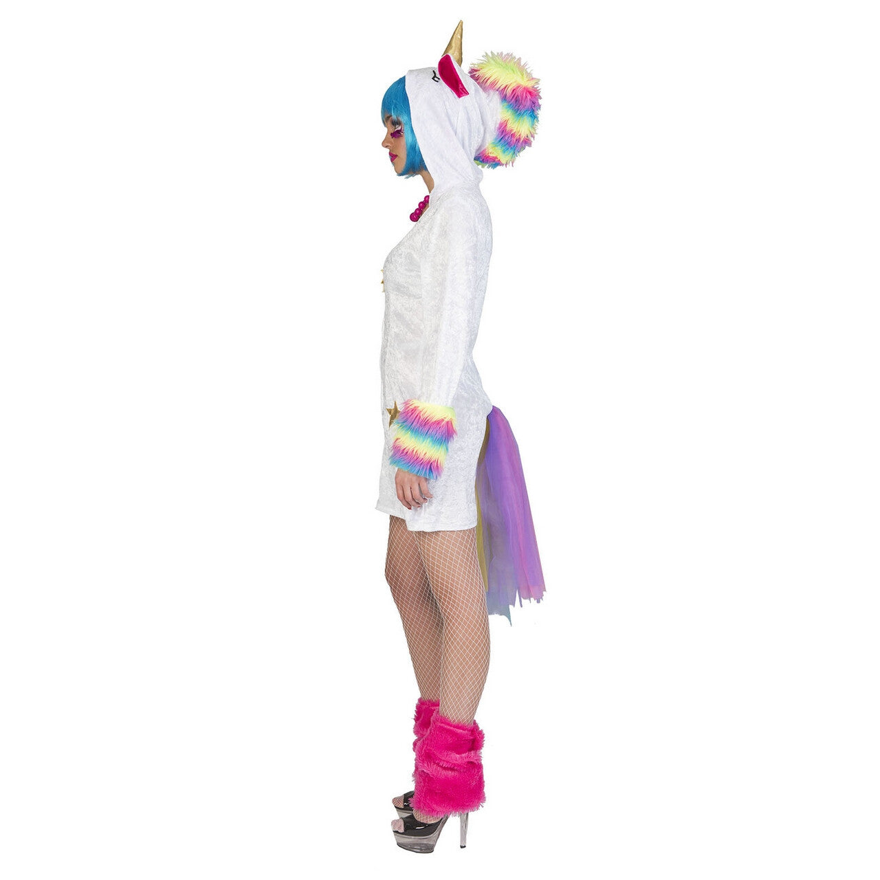 Op deze afbeelding zie je een Kostuums, van het merk Funny Fashion. Gouden Eenhoorn Fabeldier Vrouw Kostuum
