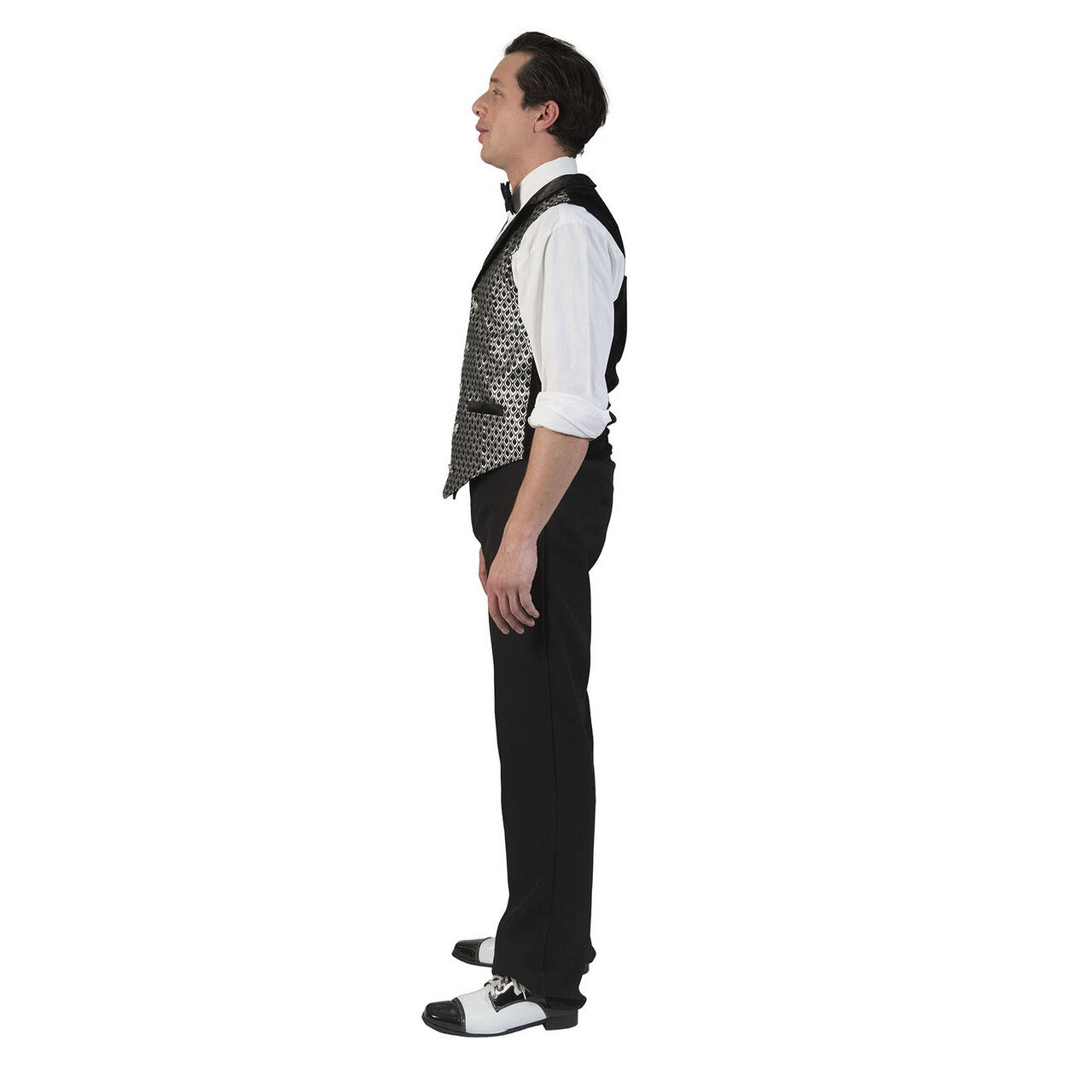 Op deze afbeelding zie je een Kostuums, van het merk Funny Fashion. Disco Malienkolder Gilet Zilver Man