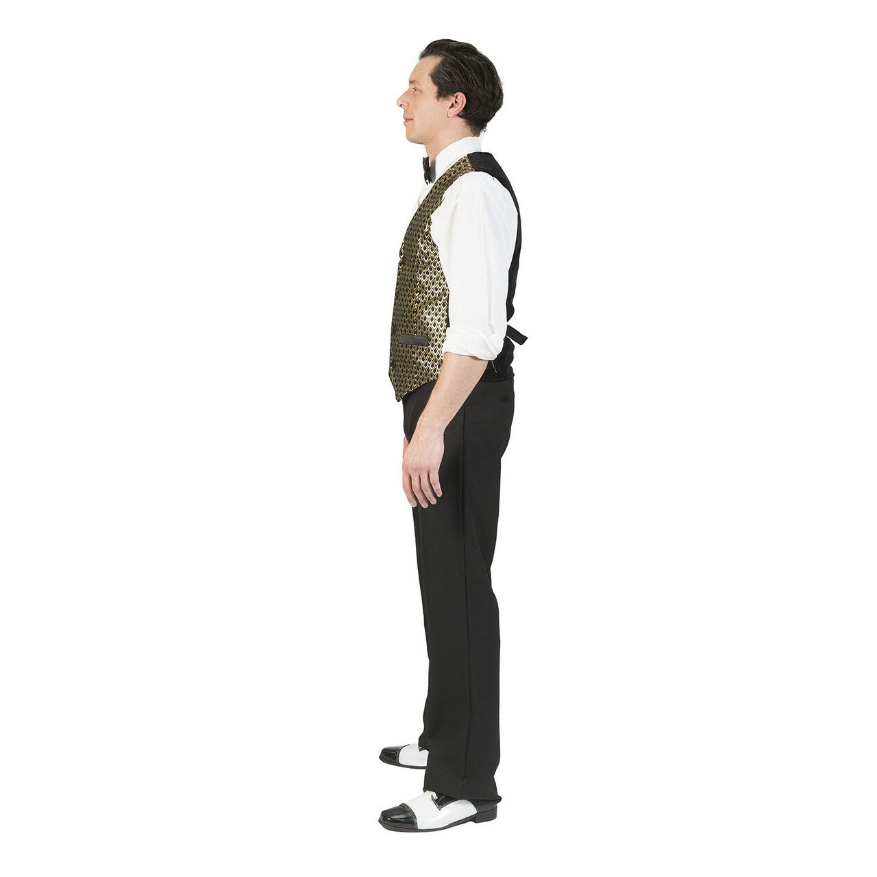 Op deze afbeelding zie je een Kostuums, van het merk Funny Fashion. Disco Malienkolder Gilet Goud Man