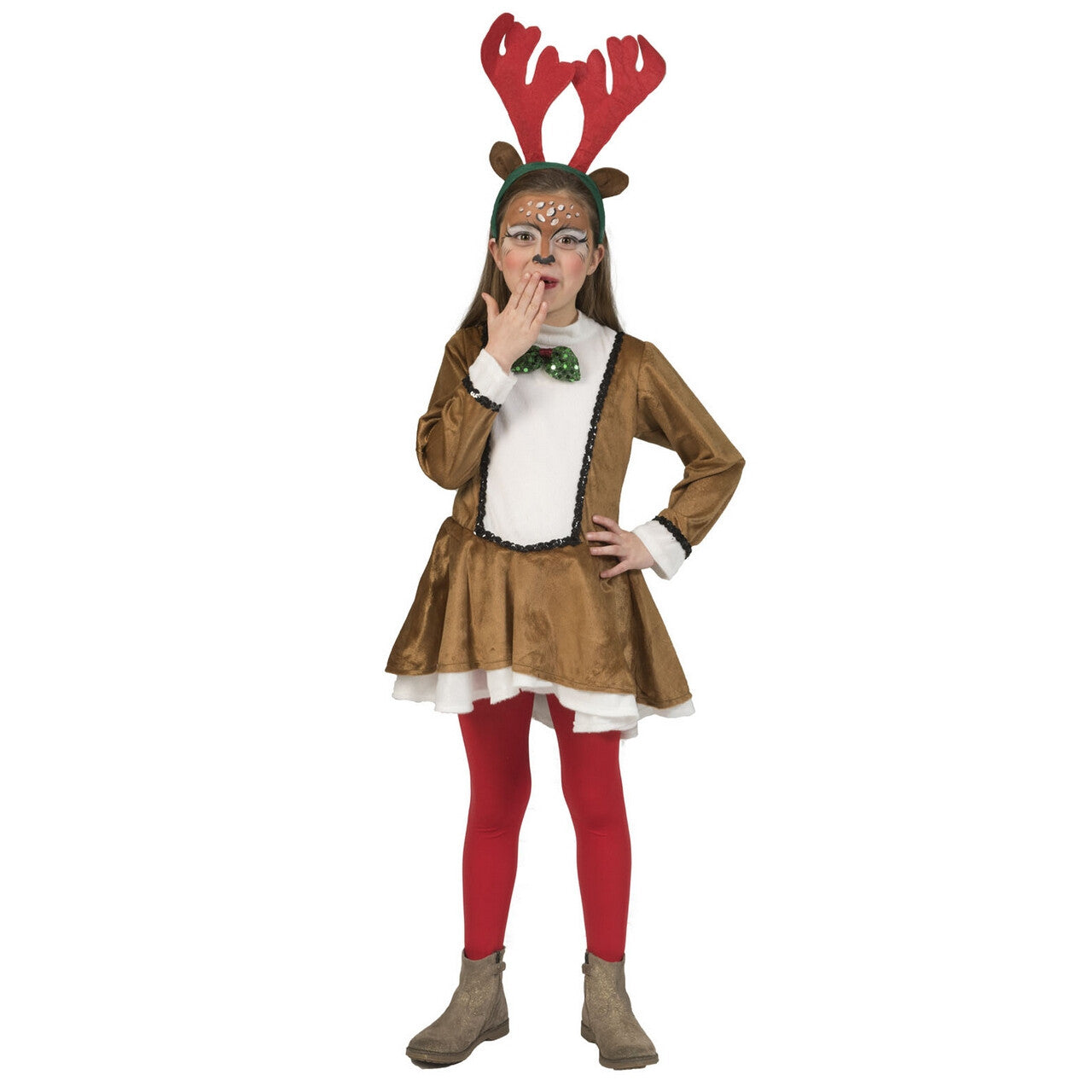 Op deze afbeelding zie je een Kostuums, van het merk Funny Fashion. Zonder Rendier Geen Kerst Meisje Kostuum